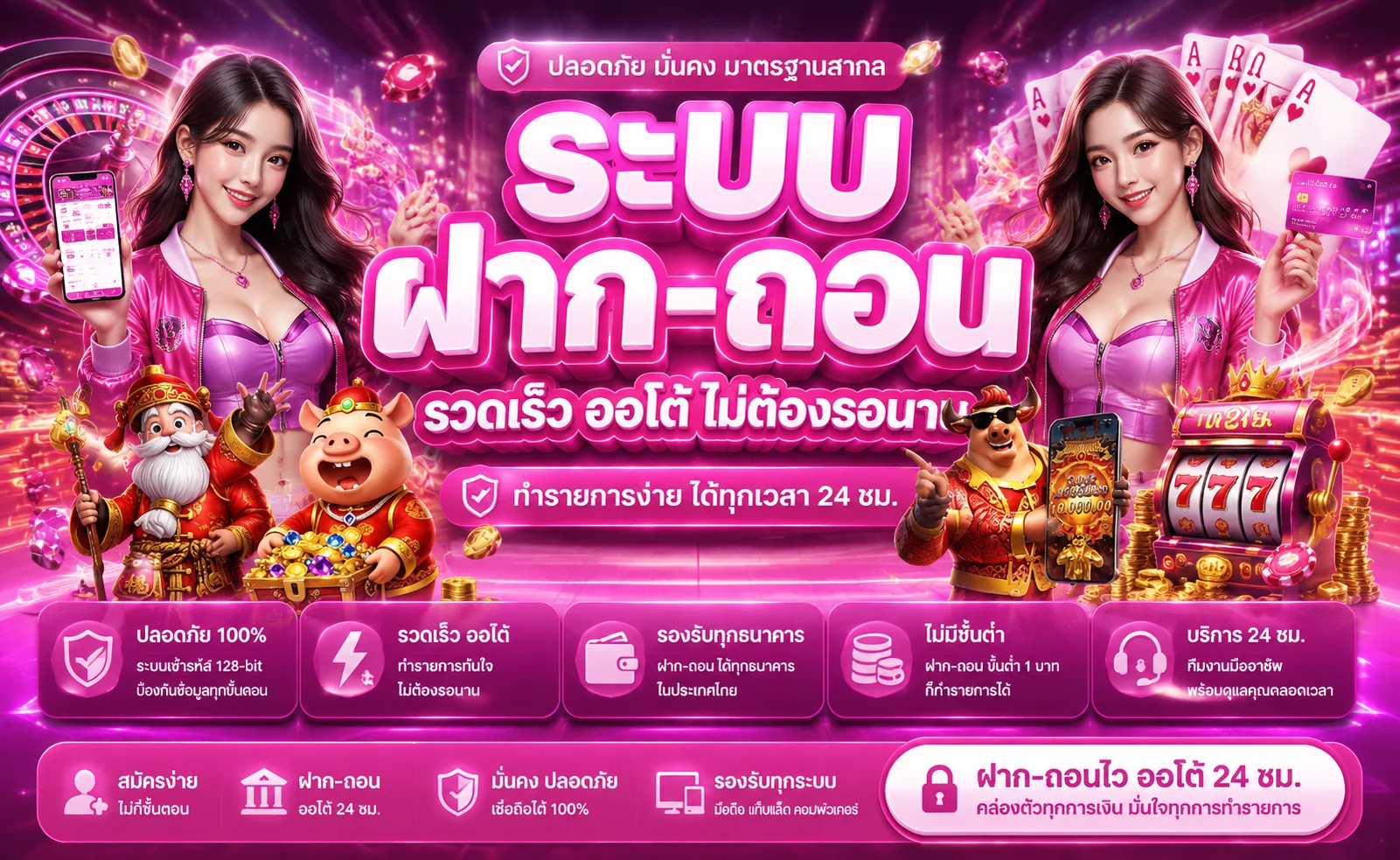 ระบบฝากถอนออโต้ CRYBABY168 ทำงาน 24 ชั่วโมง ไม่มีขั้นต่ำ